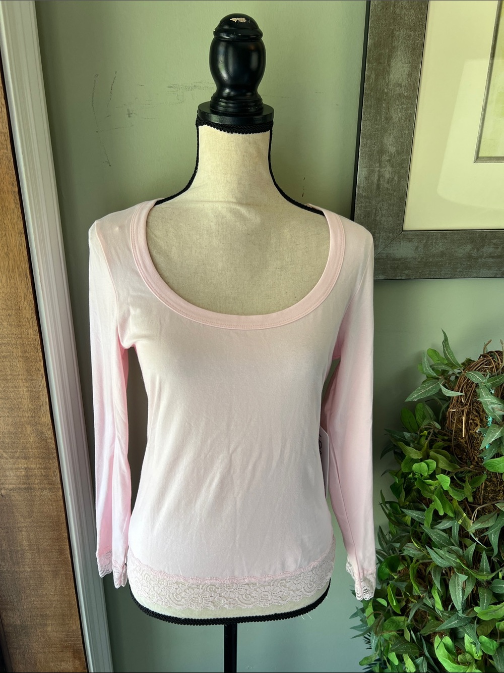 J for Justify Light Pink Scoop Neck Long Sleeve Top
